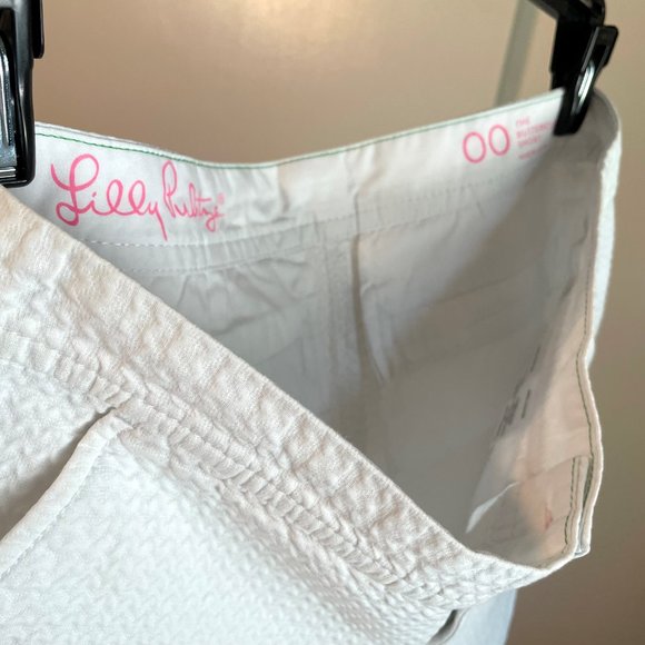 Lilly Pulitzer Resort White Buttercup 5" Inseam Shorts Textured Cotton 00 = XXS - Picture 7 of 12